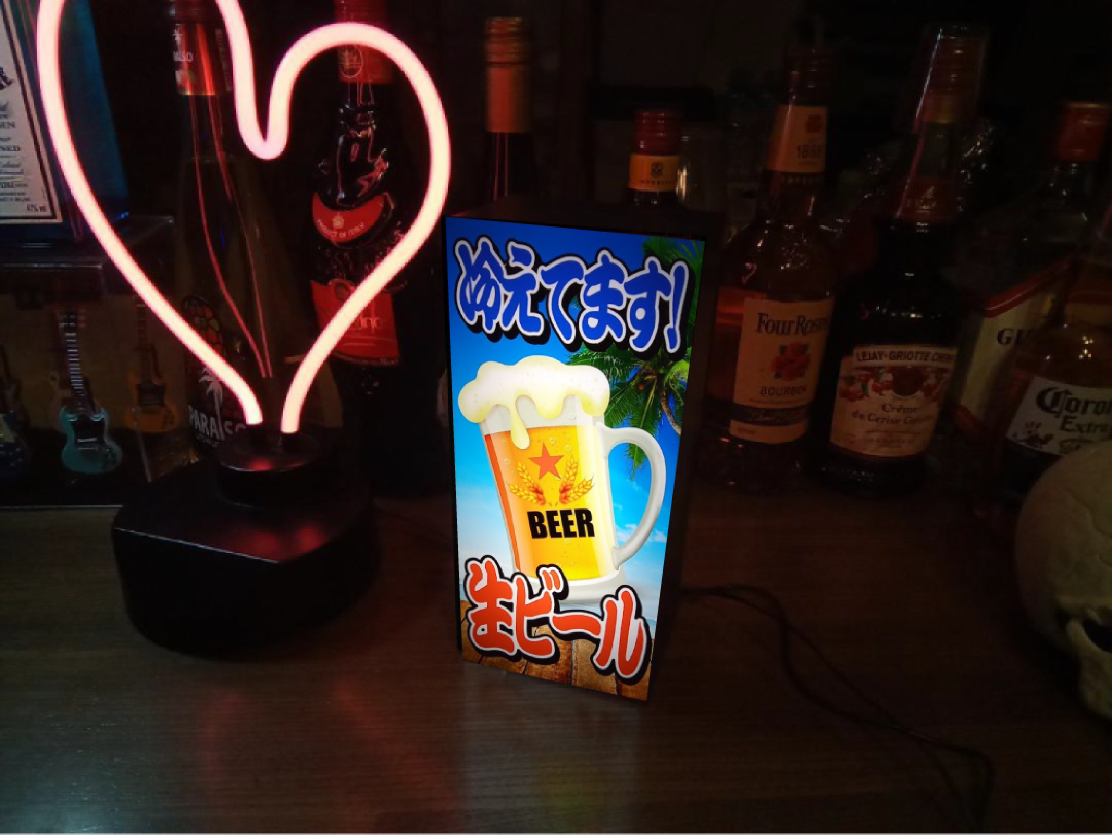 BEER 生ビール ジョッキ 冷えてます 夏 海 自宅 店舗 ランプ ミニチュア 看板 置物 雑貨 LEDライトBOX