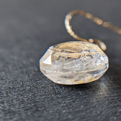 14kgf【含金銀箔】天然水晶栗色耳環或耳環 第3張的照片