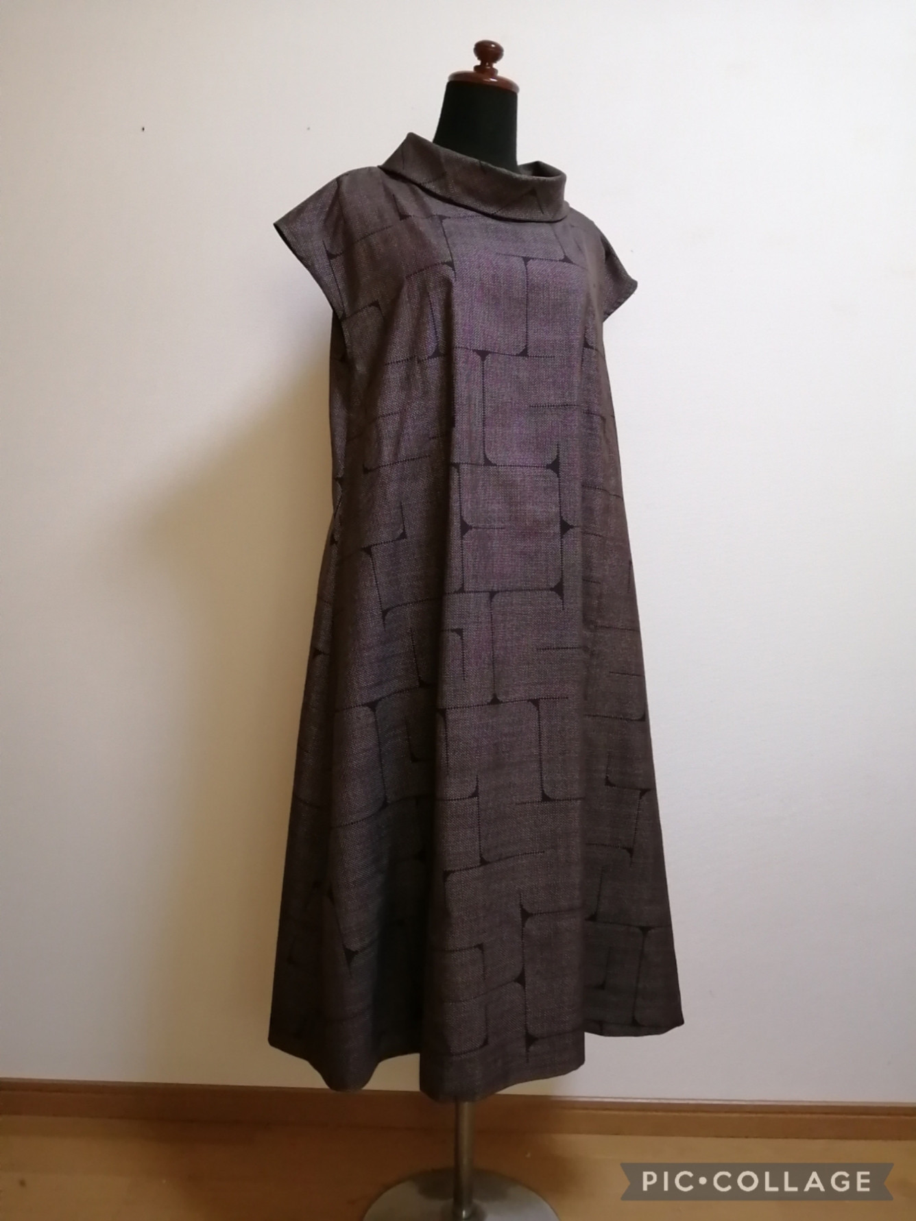 着物リメイク　ワンピース　大島紬