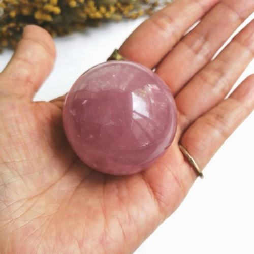 ✨希少✨♡スターディープローズクォーツ♡スター強め♡天然石丸玉スフィア