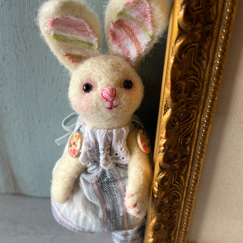 ハンドメイド　うさぎちゃんの冬支度　アルパカ&ウール のぬいぐるみ ハンドメイド うさぎちゃんの冬支度 アルパカ&ウール のぬいぐるみ