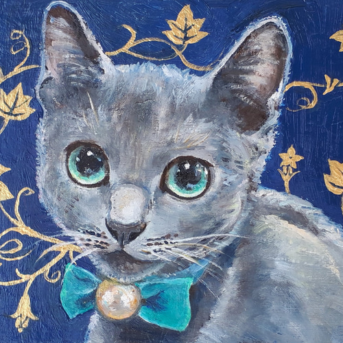 手数料安い 人気商品の再入荷情報をお届け！ うつらうつら』ロシアンブルー 絵画