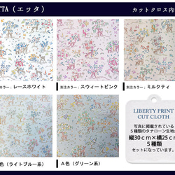 リバティ【カットクロス】「エッタ」5種セット　生地　はぎれ　布　綿　バンビ　シカ　LIBERTY 3枚目の画像