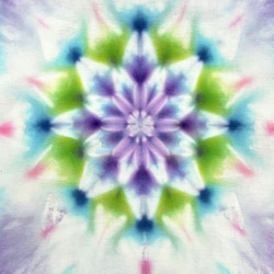 紮染大廓形 T 卹 M 碼曼陀羅藍 x 紫色嬉皮士染料 HD16-50 第3張的照片