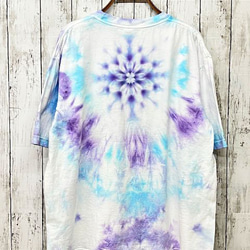 タイダイ染め　ビッグシルエット Tシャツ　Mサイズ　曼荼羅　ブルー×パープル　Hippies Dye HD16-50 4枚目の画像