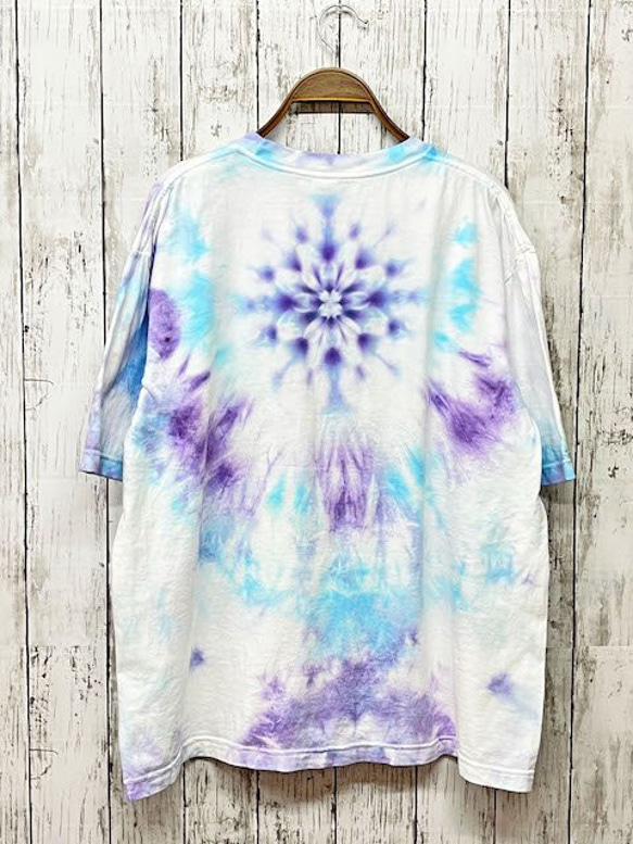 タイダイ染め　ビッグシルエット Tシャツ　Mサイズ　曼荼羅　ブルー×パープル　Hippies Dye HD16-50 4枚目の画像