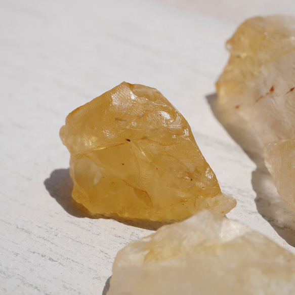 天然石3個セット合計約41gシトリン(ブラジル産)ラフロック黄水晶11月誕生石 原石穴なし[ctr-220520-03] 6枚目の画像