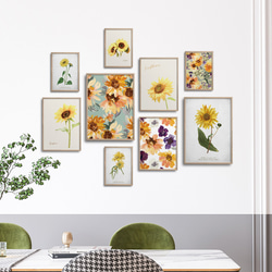 ポスター　夏のひまわり / i0241 /  ヴィンテージ風のヒマワリの花　ボタニカル　インテリアポスター 5枚目の画像