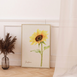 ポスター 夏のひまわり / i0698 / ヴィンテージ風のヒマワリの花
