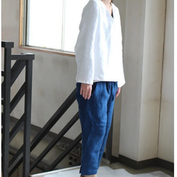 【春セットSALE】プルシャツ＆リネンコットンのクロップドパンツ 4枚目の画像