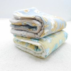 ふわもこハンカチ｜ツートーンフラワー-Two-Tone Flower-｜L・20×20cm｜ガーゼハンカチ 2枚目の画像