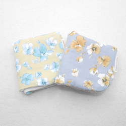 ふわもこハンカチ｜ツートーンフラワー-Two-Tone Flower-｜L・20×20cm｜ガーゼハンカチ 1枚目の画像