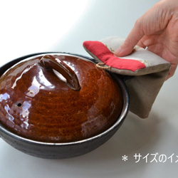 リネン　鍋つかみ　手のひらサイズ　へたれにくい　鍋敷き　暮らしの道具 5枚目の画像