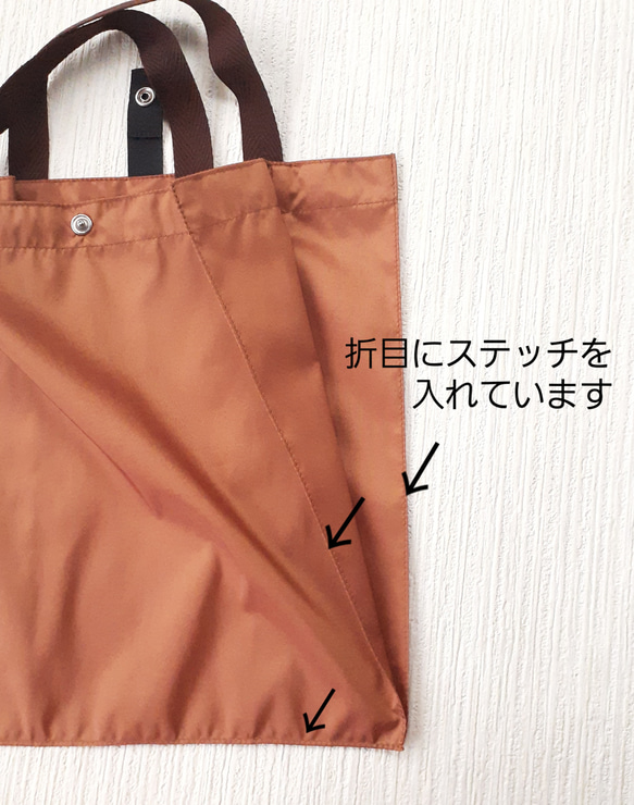 【送料無料】オレンジ・コンビニ・エコバッグ・畳める・軽い 6枚目の画像
