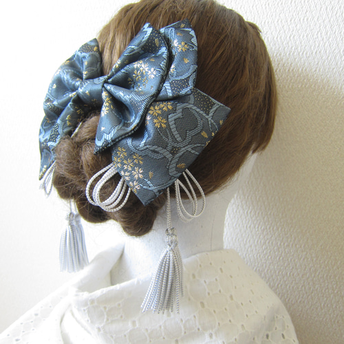 紺　青　和装髪飾り　振袖髪飾り　成人式髪飾り　色打掛髪飾り　結婚式　着物髪飾り カラー変更OK】ブルー 成人式 髪飾り 和装 和風 振袖 着物 結婚