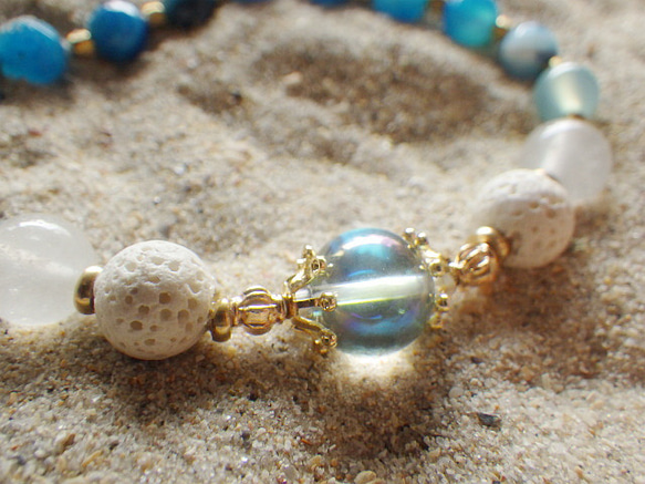 Ocean Ombre Aroma Essential Oil Bracelet☆シャボン玉☆アクアオーラ 12枚目の画像