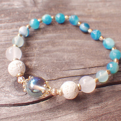 Ocean Ombre Aroma Essential Oil Bracelet☆シャボン玉☆アクアオーラ 6枚目の画像