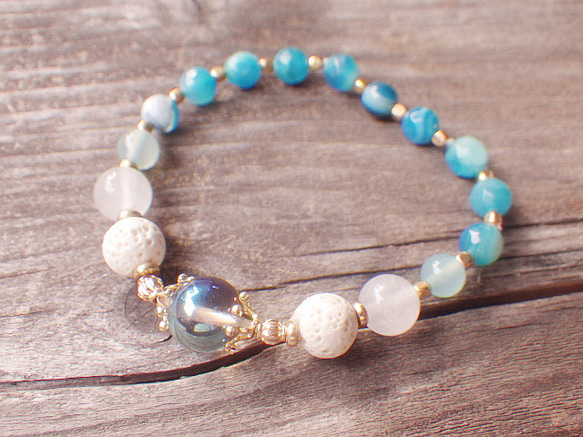 Ocean Ombre Aroma Essential Oil Bracelet☆シャボン玉☆アクアオーラ 6枚目の画像