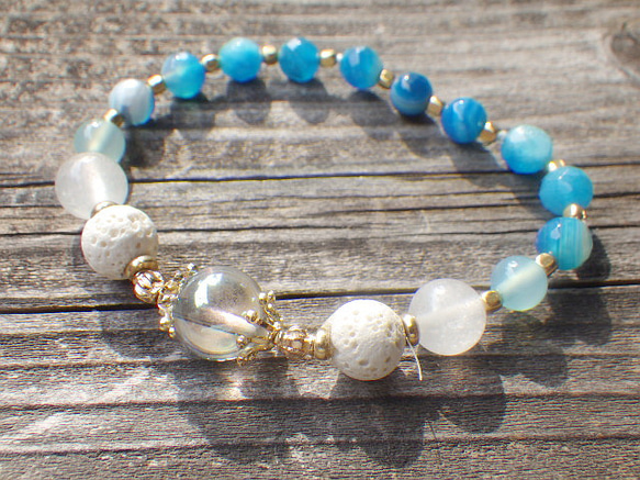 Ocean Ombre Aroma Essential Oil Bracelet☆シャボン玉☆アクアオーラ 4枚目の画像