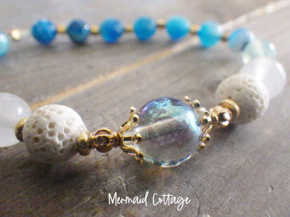 Ocean Ombre Aroma Essential Oil Bracelet☆シャボン玉☆アクアオーラ 3枚目の画像