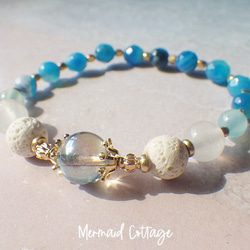 Ocean Ombre Aroma Essential Oil Bracelet☆シャボン玉☆アクアオーラ 1枚目の画像