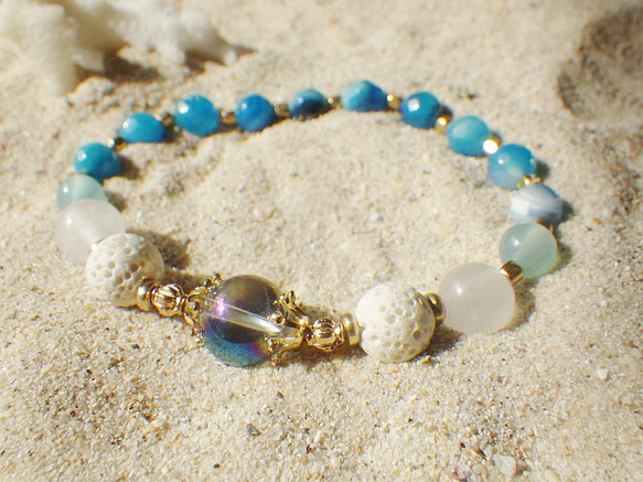 Ocean Ombre Aroma Essential Oil Bracelet☆シャボン玉☆アクアオーラ 11枚目の画像