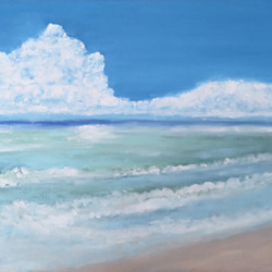 夏の海　F3　油絵 1枚目の画像