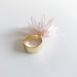 big pearl ring♡pink daisy 5枚目の画像