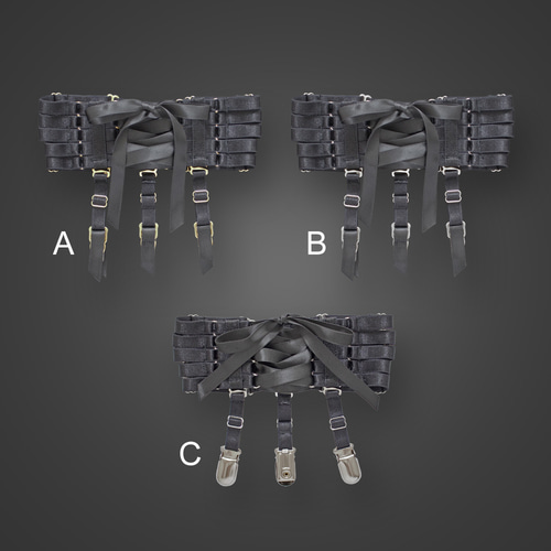 ハーネスガーターベルト付ショーパン＋ショーパン2点セット＋おまけ(レッグカバー) ショートパンツ ハーネス ガーターベルト付き[品番：DCTW0002498