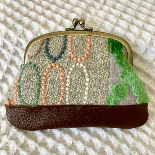 本革ver.親子がま口財布＊ミナペルホネンmina-perhonenの人気柄タルト