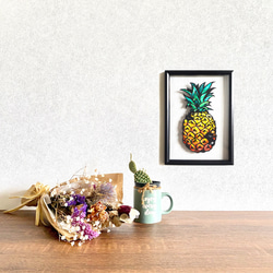 【切り絵×ちぎり絵】pine-apple -ﾊﾟｲﾅｯﾌﾟﾙ- 原画アート 8枚目の画像