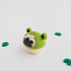 [訂做] Narikiri Frog Mayu Pug (Forn/Black) 羊毛氈 第2張的照片