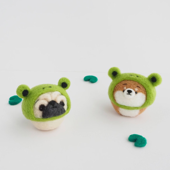 [訂做] Narikiri Frog Mayu Pug (Forn/Black) 羊毛氈 第6張的照片