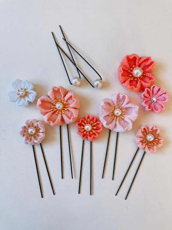 桜　つまみ細工　キット　ピンク　5個分 桜つまみ細工キットピンク5個分