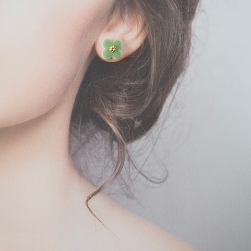 選べるカラー＊美濃焼のフラワーピアス／イヤリング【K14gf 金属