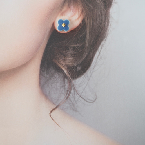選べるカラー＊美濃焼のフラワーピアス／イヤリング【K14gf 金属