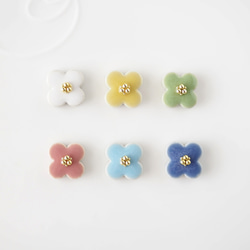 選べるカラー＊美濃焼のフラワーピアス／イヤリング【K14gf 金属  