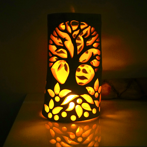 竹灯籠　竹灯り   　両面彫り 竹ランプシェイド 　〜〜森花火〜〜 竹灯籠竹灯り 両面彫り 竹ランプシェイド 〜〜森花火〜〜