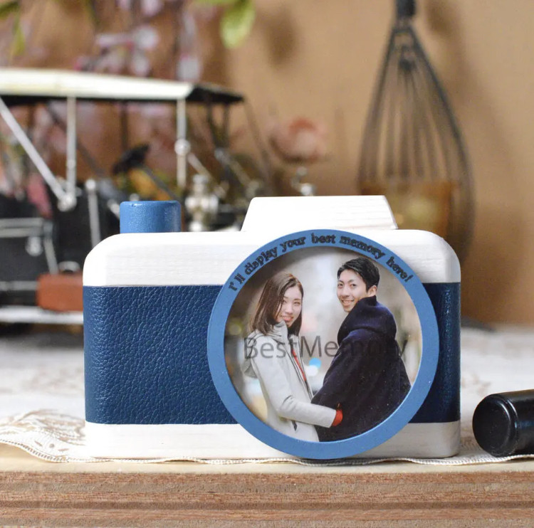 冬限定2025 父との思い出の写真をフォトフレームと共に贈ろう♪ハンコ入れ付きフォトフレーム（ネイビー）