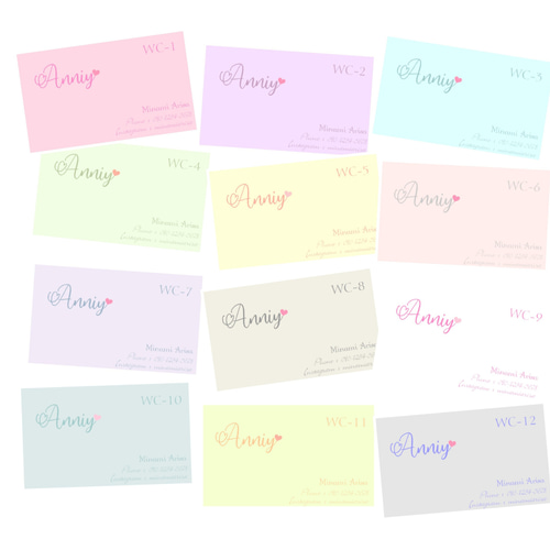 WC・80枚(3デザインまでOK)名刺作成・名刺 オーダー・パステル