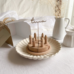 W026 【 Cake Topper / one two three 】木製 ケーキトッパー バースデー 誕生日 飾り 8枚目の画像