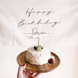 W026 【 Cake Topper / one two three 】木製 ケーキトッパー バースデー 誕生日 飾り 4枚目の画像