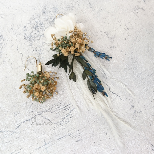 一点限定】本物のお花のアクセサリー ピアス イヤリング プリザーブド 