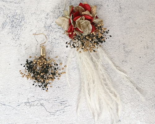 デイジー様　4点おまとめ　本物のお花のピアス　イヤリング デイジーのお花入り/ドライフラワーピアス/レクタング・長方形