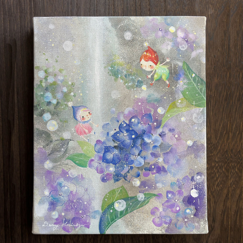 ぷうあさま専用（原画）月と紫陽花 ほか　9点おまとめ 今年も逢えた紫陽花 【原画/キャンバス】 絵画 DENNY HORIMIZU 通販