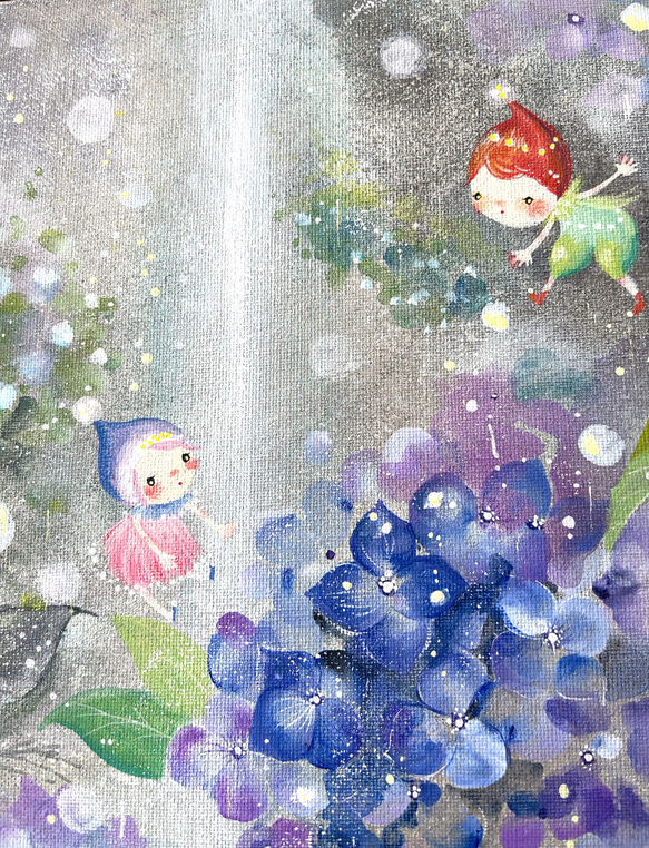 今年も逢えた紫陽花　【原画/キャンバス】 3枚目の画像