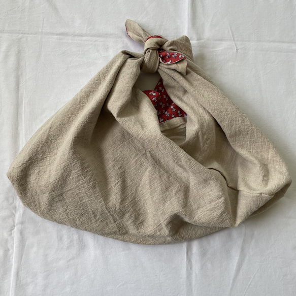 《サマーセール》インド綿を使ったリバーシブルのあずま袋 5枚目の画像