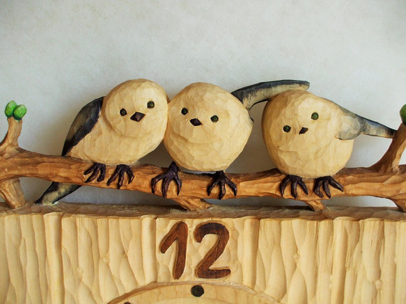 木彫り　振り子時計　ナラ材 木彫り 振り子時計 ナラ材