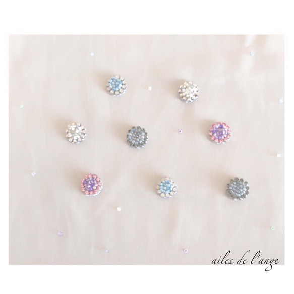 no.847 - beads ＊ rhinestone pierce《pu》 2枚目の画像