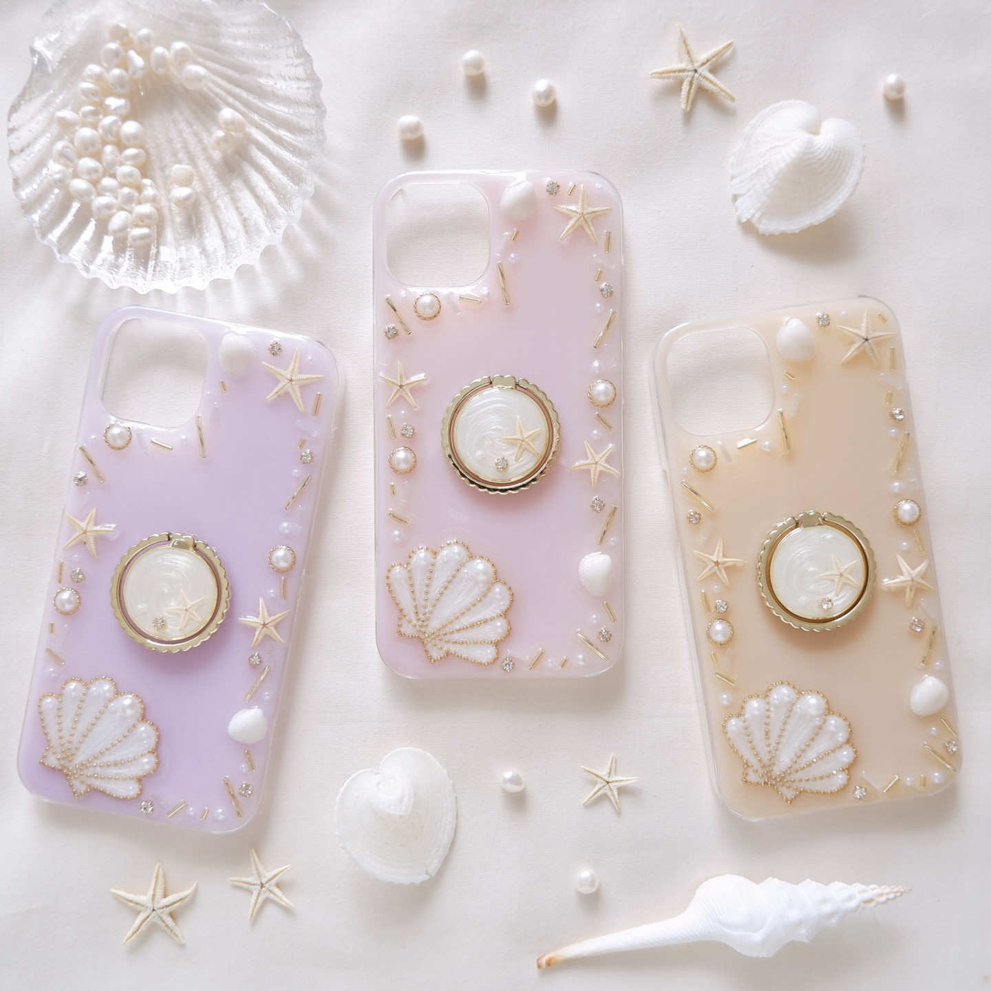 ニュアンスシェルのスマホリング☆ 楽天市場】送料無料 メール便 Flowering マットニュアンス